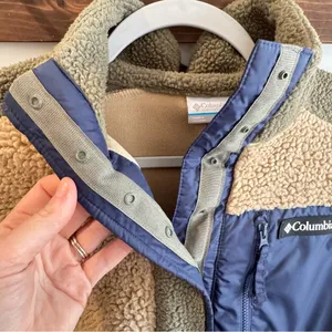 Columbia Women’s Lodge Pullover Sherpa Fleece‎ 1/2 Snap Size Small thumbnail 3