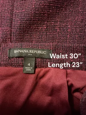 Banana Republic Deep Plum Tweed Faux Wrap Pencil Skirt - Size 4 thumbnail 3