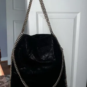 Black suede and gold over the shoulder bag thumbnail 2