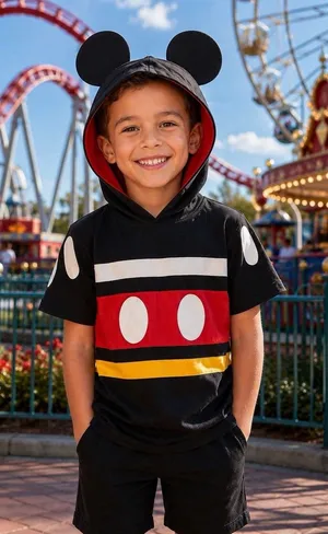 Disney Parks MICKEY MOUSE Hoodie SHIRT w/ Ears UNISEX Youth Size XLarge thumbnail 1