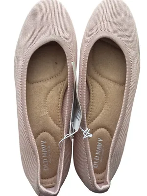 Old Navy Women's Light Pink Knit Ballet Flats thumbnail 1