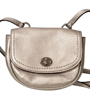 Coach Park Mini Hand Bag Leather Crossbody Bronze Turnlock Flap Closure thumbnail 1