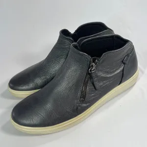 ECCO Soft‎ 7 Tred Women's Bootie Sneakers 40 US 9 Black Leather Side Zip Shoes thumbnail 3