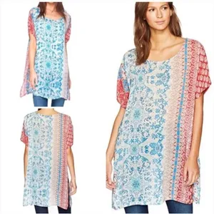 Johnny Was Bohemian Mixed Print Bayla Side Slit Tunic Large‎ thumbnail 2