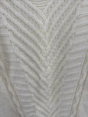 American Eagle Outfitters Cream Crewneck cable Knit Sweater wool blend L winter thumbnail 9