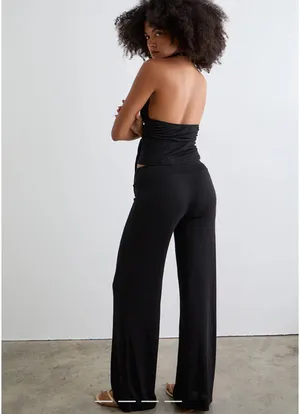 Motel Rocks Donata Trouser In Black With Belt thumbnail 2