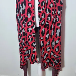 Colleen Lopez Red Leopard Print Open Front Shrug Size XL/1X Red Leopard Cardigan thumbnail 4