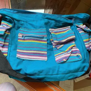 Multicolored Messenger Bag Blue thumbnail 3
