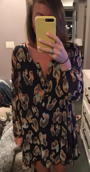 Honey Punch Navy Cheetah Print Tunic thumbnail 1