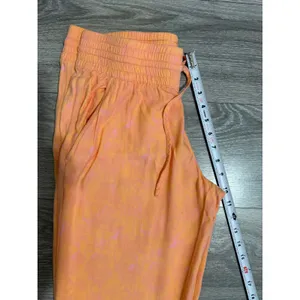 Hurley‎ Womens Size M Orange Pink Batik Print Beach Pants Smocked Waist Coastal thumbnail 7