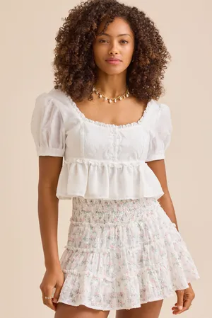 Altar'd State white Lindsay Babydoll Top NWT thumbnail 1