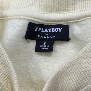 Playboy Pacsun Ying Yang Yellow Cropped Crewneck Sweatshirt Women’s Small thumbnail 2