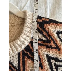Mara Hoffman Sweater Women Large Cream Geometric Wool Cotton thumbnail 7