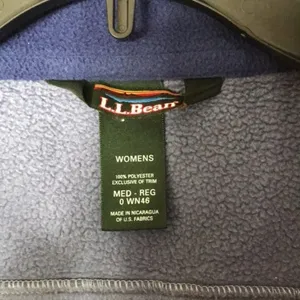 L.L. bean fleece zip up fall winter jacket with synch waist size medium thumbnail 7