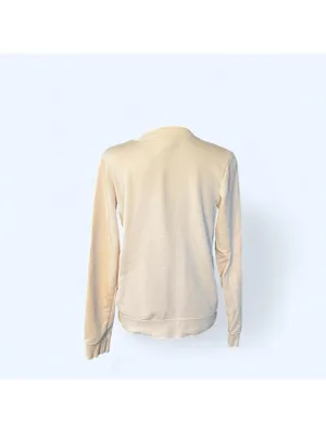 Nike cream sweatshirt small swoosh logo neutral basic cozy pullover Size XS thumbnail 3