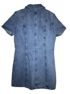 Anthropologie Pilcro Short-Sleeve Denim Button-Front Mini Dress Size 14 thumbnail 9