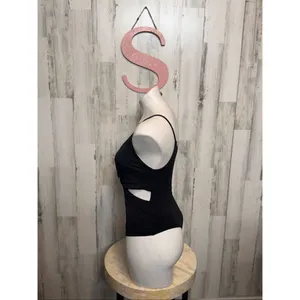 Express Black Twist Front Cutout One-Piece Swimsuit Bodysuit Size Small thumbnail 3