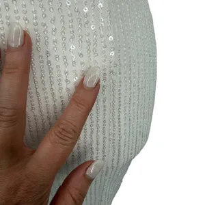 Hello Molly White Sequin‎ Cutout Midi Dress V-Neck Tie Back Formal Gown XS US 2 thumbnail 5