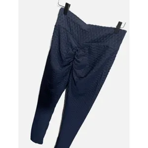 Navy Blue Honeycomb Textured Scrunch Butt Leggings XL High Waist‎ Yoga thumbnail 3