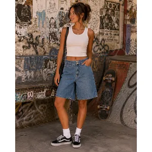 Vintage 90s White Stag Blue Denim Jorts Cargo Utility Shorts V-Notch Waistband thumbnail 9