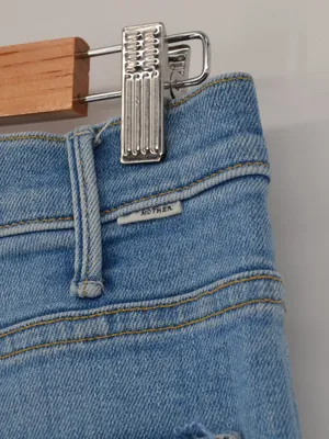 Mother The Hustler Ankle Fray Jeans Raw Hem in Grasping At Straws Blue Womens 30 thumbnail 5