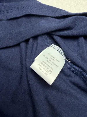 Sojourn Womens Small Petite Navy Blue V Neck Puff Sleeve Knit Top Made USA thumbnail 5