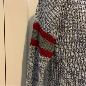 Gray Varsity Stripe Sleeve Cardigan thumbnail 2