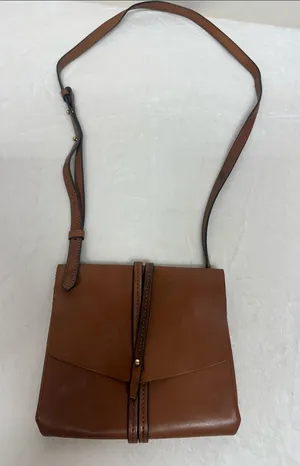 Vince Camuto Brown Leather Crossbody with Center Strap Detail thumbnail 1