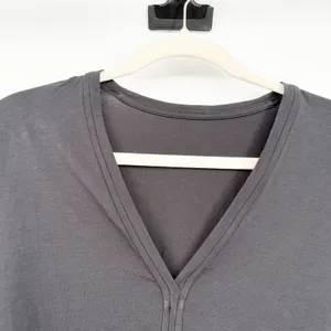 Lululemon Women Black Back In Action V Neck Athleisure Long‎ Sleeve Cotton Top thumbnail 4
