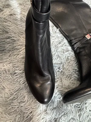 ANTONIO MELANI Black Leather Knee-High Heeled Boots thumbnail 9