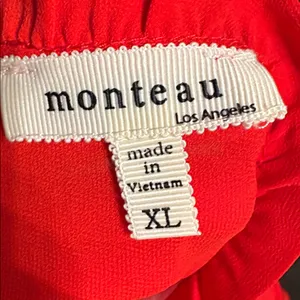 Monteau Vibrant Valentine’s Red Ruffle Sleeve Blouse thumbnail 2