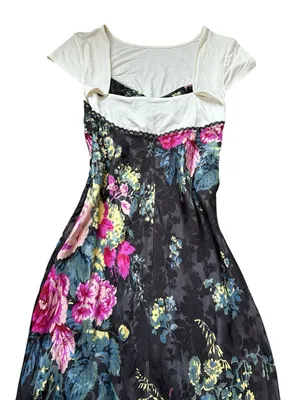 Anthropologie Floral Midi Slip Dress 90s Y2K Fairy Grunge Boho Whimsigoth thumbnail 6