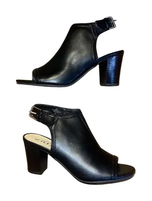 UNISA Open Toe Heel Shoes Shootie Size 9 Chunky Heel Western Peeptoe thumbnail 1