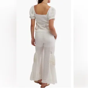 Free People Bali Alana Top & Pant Set in White XS thumbnail 10
