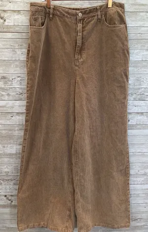 Flying Tomato‎ Womens L Pants Corduroy Jeans Tan Brown Ultra Wide Leg Boho thumbnail 1