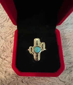Women’s Golden Embellished Statement Ring Size 8 Gold thumbnail 1