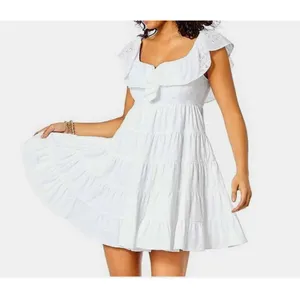 Lilly Pulitzer Emie Dress White‎ Eyelet Babydoll Fit Flare Cottagecore Size 10 thumbnail 2