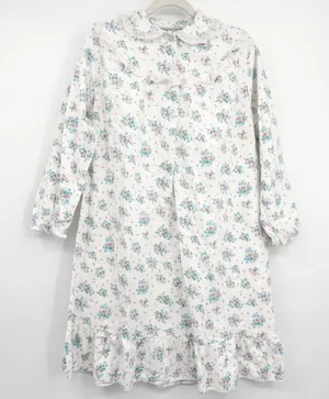 The Vermont Country Store Womens Floral Cotton Cottagecore‎ Flannel Nightgown M thumbnail 1