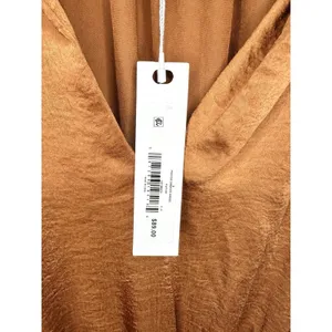 NWT Steve Madden Prairie Dreams Mini‎ Dress Apricot Satin Ruffle Smocked Small S thumbnail 14