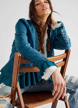 Free People Ruffles Romance Jacket thumbnail 1