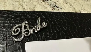 Silver Tone Bride Rhinestone Brooch Pin NWOT For bachelorette Party Or Wedding thumbnail 6
