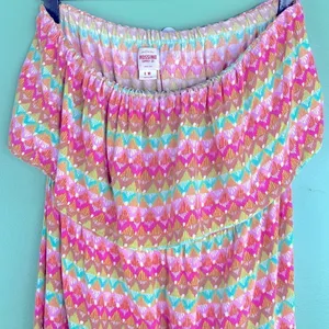 MOSSIMO Y2K Strapless Maxi Dress Boho colorful size Medium thumbnail 3