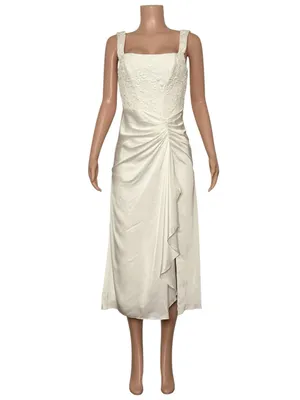 BHLDN Sleeveless Lace Corset Ruched A-Line Midi Dress, White, 6 (US) thumbnail 3