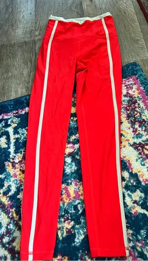 Athleta red striped leggings xxs thumbnail 1