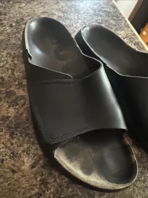 Ecco Black Slide Sandals with Textured Soles thumbnail 6