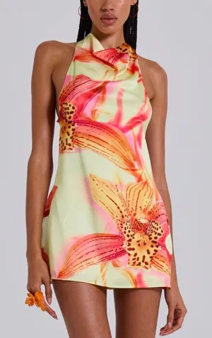 Jaded London Lucia Backless Mini Dress With Flower Detail thumbnail 1
