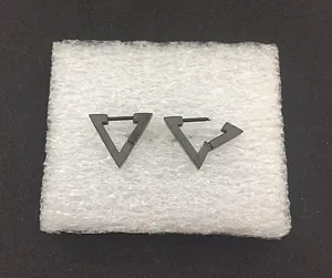 Handmade Black Triangle Stainless Steel Earrings thumbnail 1