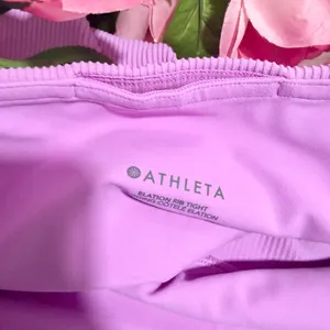 Athleta NWT Purple Fitness Ribbed Elation Gym Yoga Large UV Wicking Leggings thumbnail 6