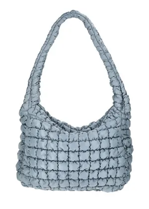 Womens Quilted Puffer Oversized Shoulder Bag Platinum Hobo Bag Boho Y2K Trendy‎ thumbnail 1