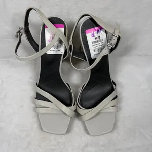 Franco Sarto‎ Damalis Cream Leather Strappy Block Heel Sandals 8M Square Toe thumbnail 8